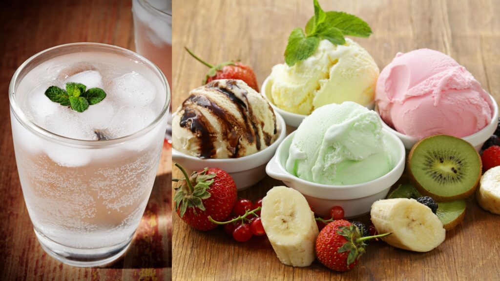 ice cream and cold drinks