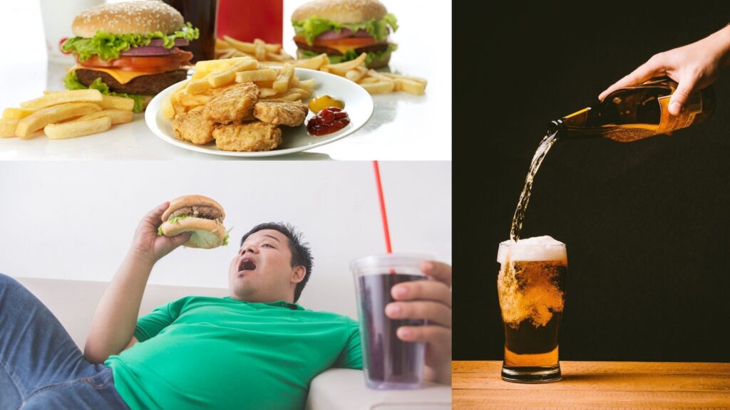 junk food and alcohol
